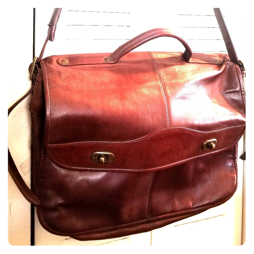 Leather computer/documents case